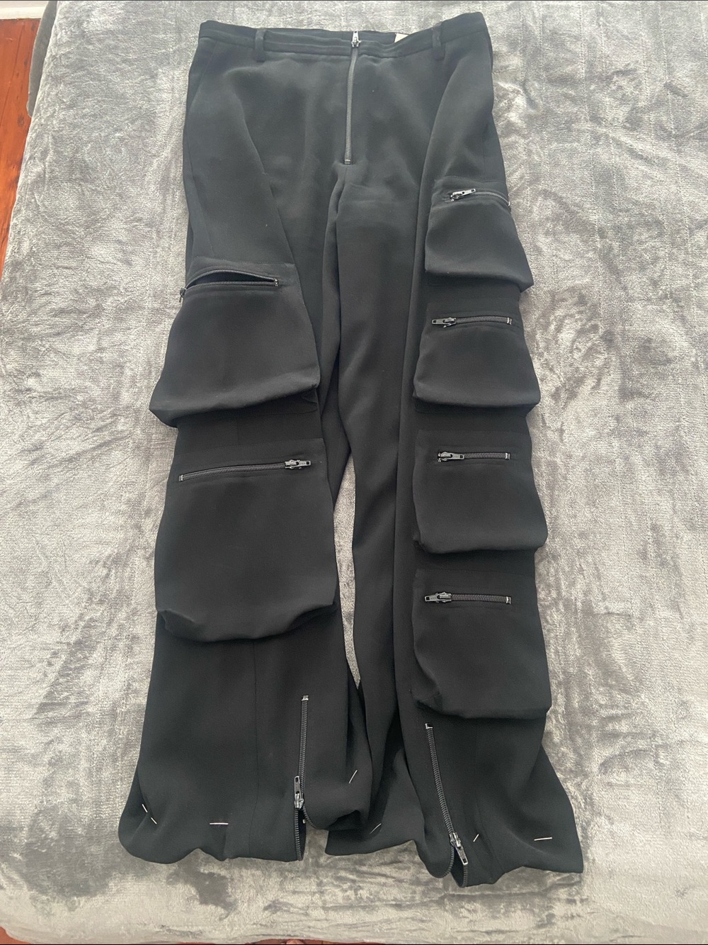 Iván Grundahl Black Multi-Zipper Black Trousers Size 40. Length 40” Unisex